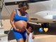 Wizkid's pregnant baby-mama, Jada Pollock pictured with her son, Zion in a private jet.