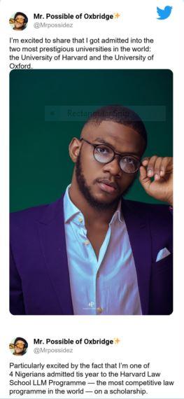 Young Nigerian Bags Harvard and Oxford Scholarships from UNIBEN.