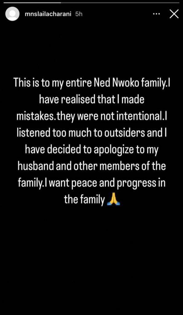 Ned Nwoko’s Estranged Wife, Laila, Tenders Public Apology To Him