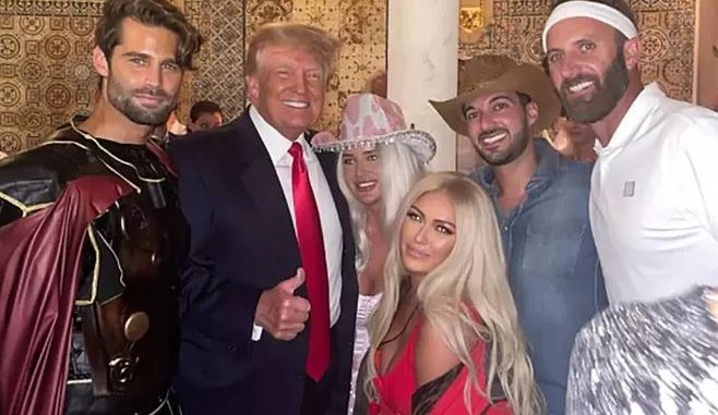 US Ex-President Trump Makes Surprise Appearance At Halloween Party